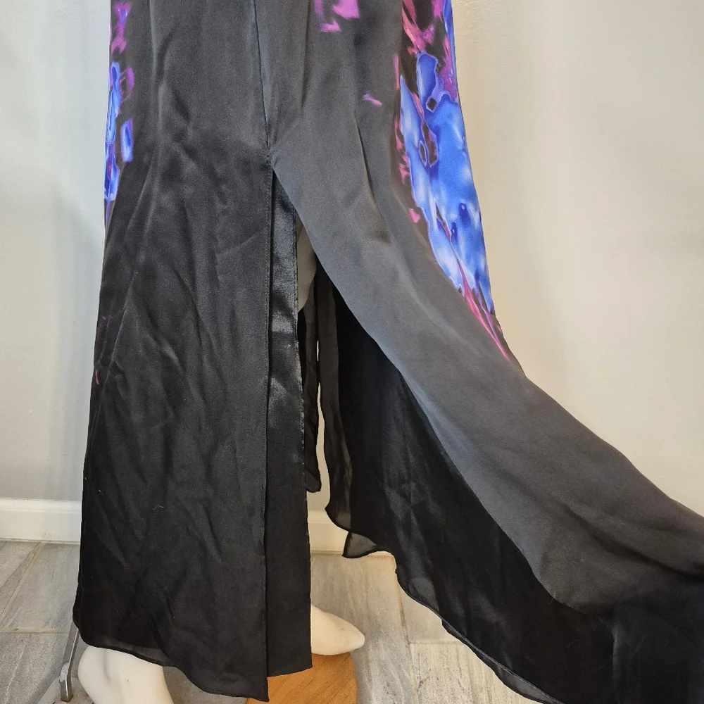 bebe Denora Bloom Silk Iris Tie Halter Silk Dress NWT - Picture 7 of 14